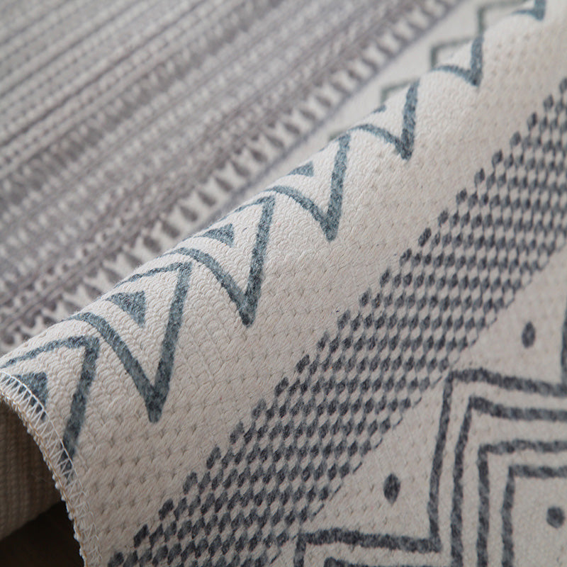 Western Living Room Rug Multi Color Geo Patterned Rug Cotton Blend Washable Hand-Woven Carpet with Tassel Clearhalo 'Area Rug' 'Moroccan' 'Rugs' Rug' 2209607