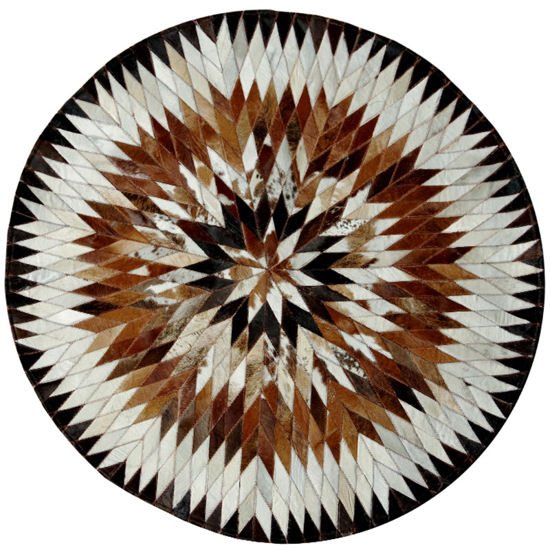 Creative Living Room Rug Multi-Color Geo Printed Area Rug Cowhide Stain-Resistant Pet Friendly Carpet Tan Clearhalo 'Area Rug' 'Rug' 2213177