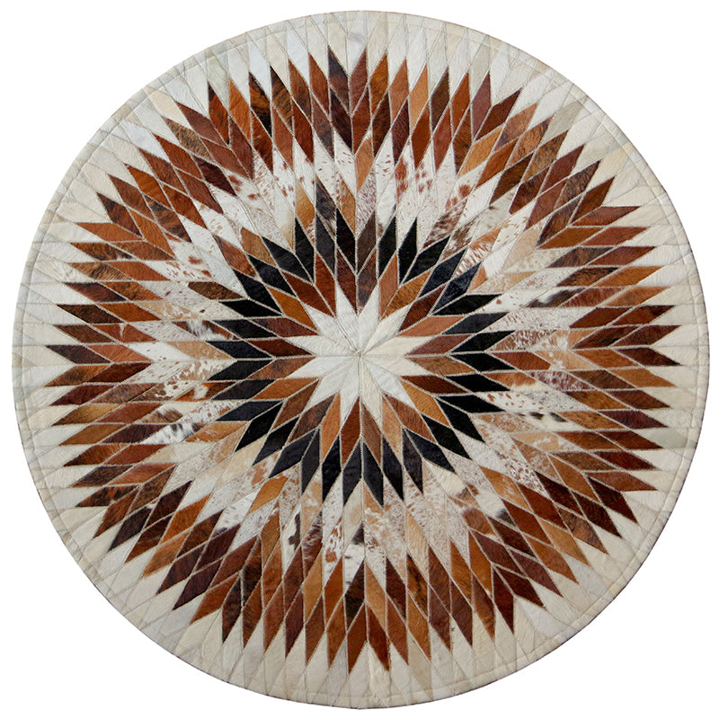 Creative Living Room Rug Multi-Color Geo Printed Area Rug Cowhide Stain-Resistant Pet Friendly Carpet Brown Clearhalo 'Area Rug' 'Rug' 2213179