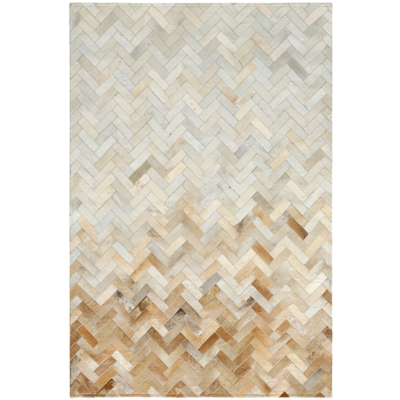 Multi-Color Living Room Rug Rustic Geometric Pattern Carpet Cowhide Handmade Pet Friendly Stain-Resistant Rug Light Brown Clearhalo 'Area Rug' 'Rug' 2213263