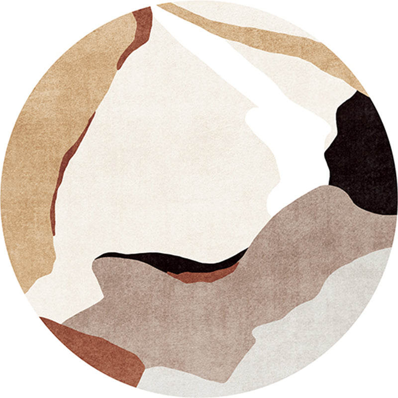 Multi Color Home Decor Rug Trendy Abstract Printed Area Rug Polyster Non-Slip Backing Washable Carpet White-Brown Clearhalo 'Area Rug' 'Rug' 2213308