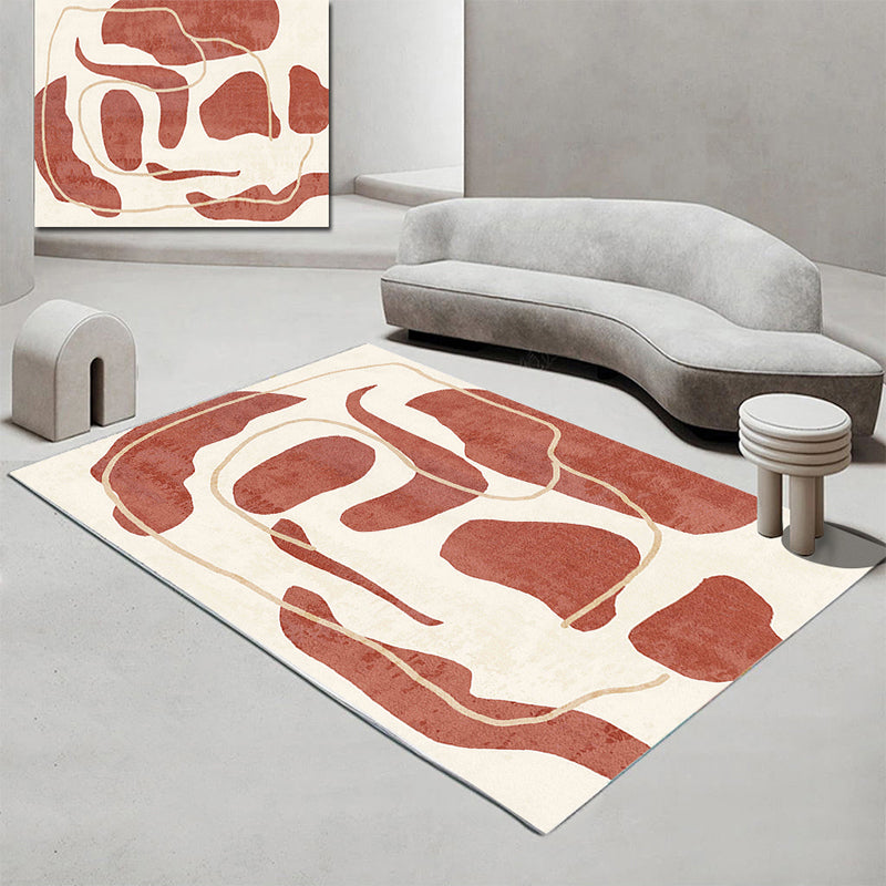 Luxury Abstract Printed Rug Multicolor Polyster Area Rug Non-Slip Backing Easy Care Carpet for Room Red Clearhalo 'Area Rug' 'Rug' 2213446