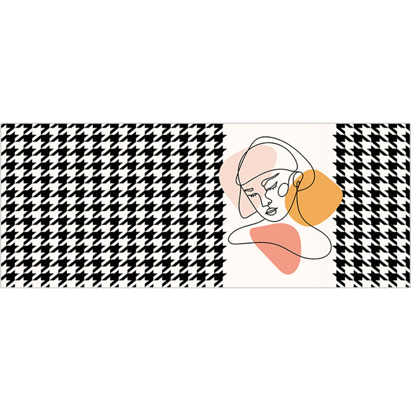 Multi-Color Houndstooth Print Rug Blended Trendy Area Carpet Stain-Resistant Washable Pet Friendly Rug for Bedroom Yellow Clearhalo 'Area Rug' 'Rug' 2213479