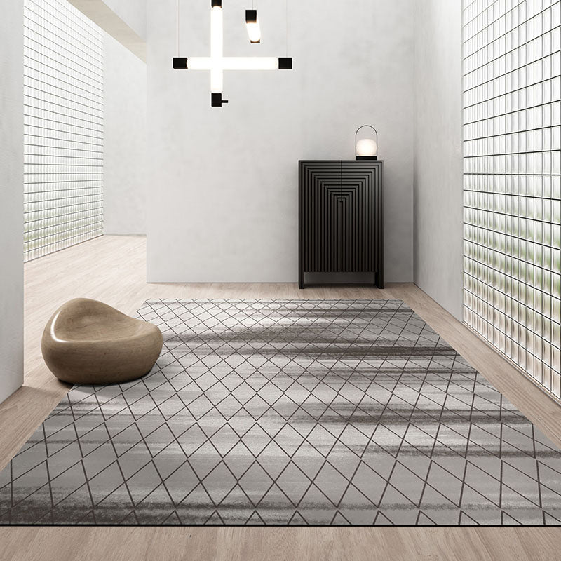 Simple Geo Print Rug Multicolor Funky Area Creative Blended Easy Care Stain-Resistant Washable Rug for Decor Gray-Coffee Clearhalo 'Area Rug' 'Modern' 'Rugs' Rug' 2213503