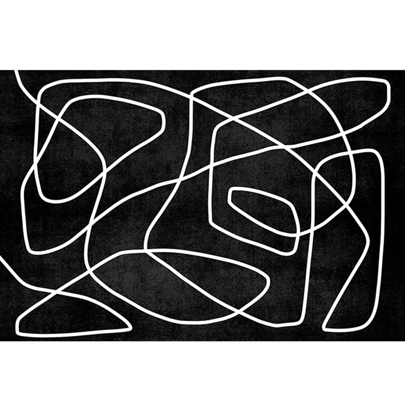 Creative Abstract Printed Rug Multi-Color Polypropylene Indoor Rug Pet Friendly Non-Slip Backing Rug for Room Black Clearhalo 'Area Rug' 'Rug' 2213528