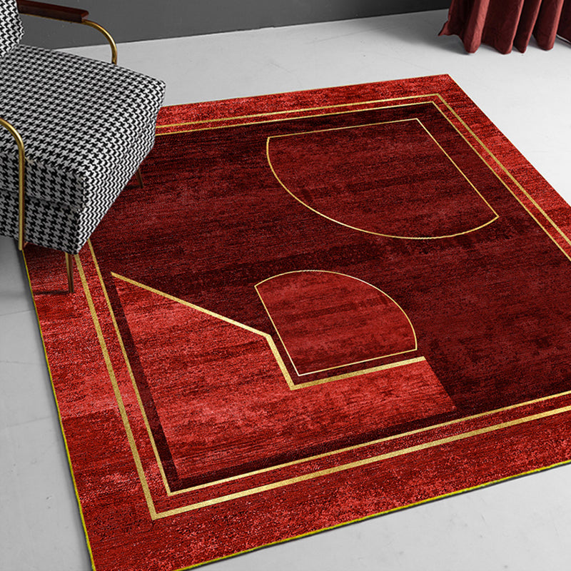 Nordic Geometric Print Rug Multi-Color Cotton Blend Carpet Non-Slip Backing Machine Washable Rug for Room Red Clearhalo 'Area Rug' 'Rug' 2213552