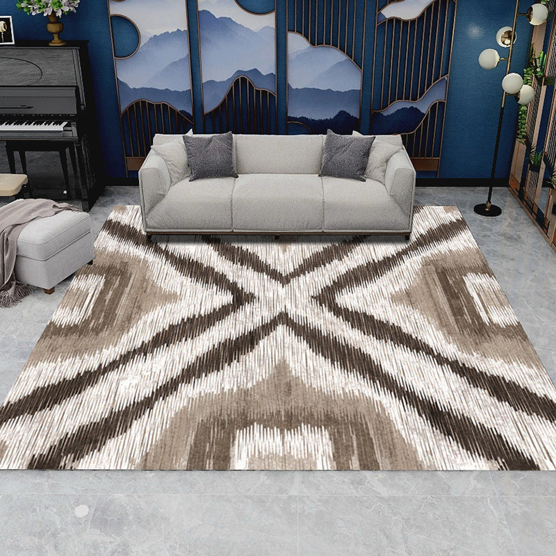 Minimalist Geometric Printed Rug Multicolor Polypropylene Area Carpet Anti-Slip Backing Pet Friendly Rug for Decor Light Coffee Clearhalo 'Area Rug' 'Rug' 2213896