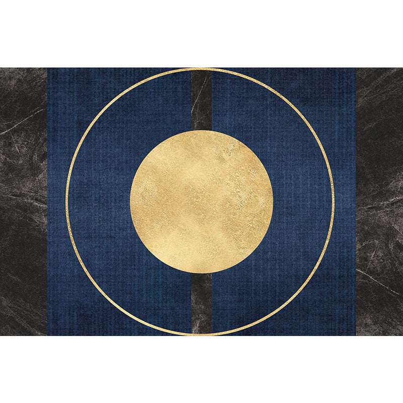 Modern Parlor Rug Multi-Colored Geo Patterned Rug Cotton Blend Non-Slip Backing Pet Friendly Carpet Dark Blue-Gray Clearhalo 'Area Rug' 'Rug' 2213933