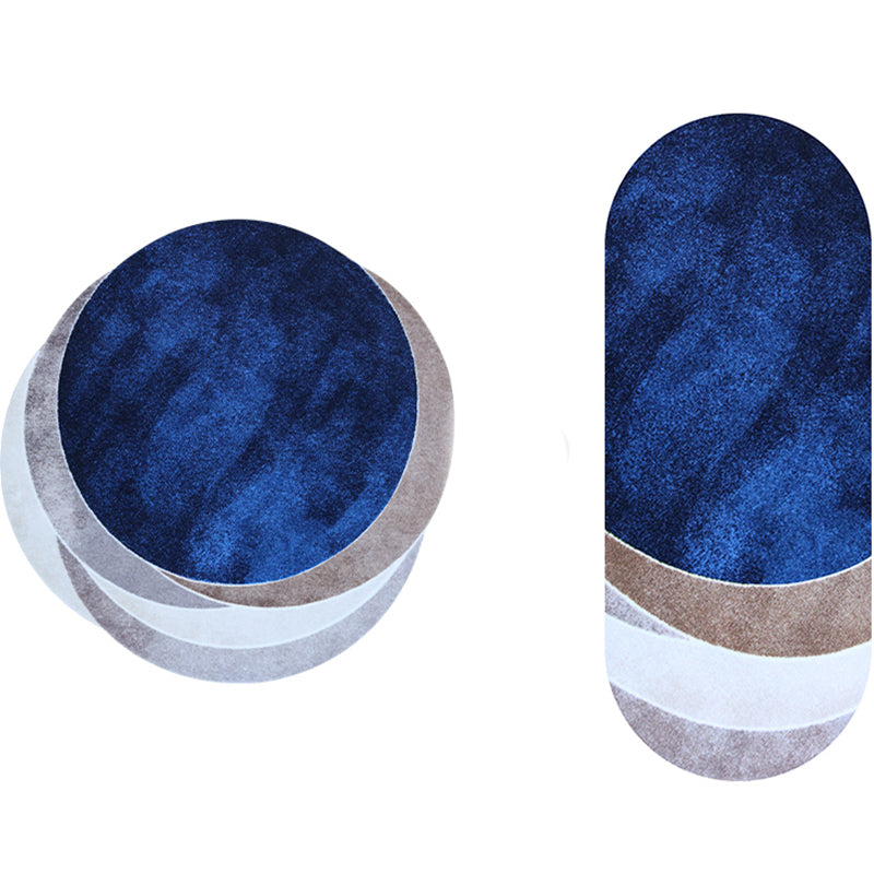 Modern Living Room Rug Multicolor Abstract Printed Area Carpet Polyster Easy Care Pet Friendly Indoor Rug Blue Clearhalo 'Area Rug' 'Rug' 2213965