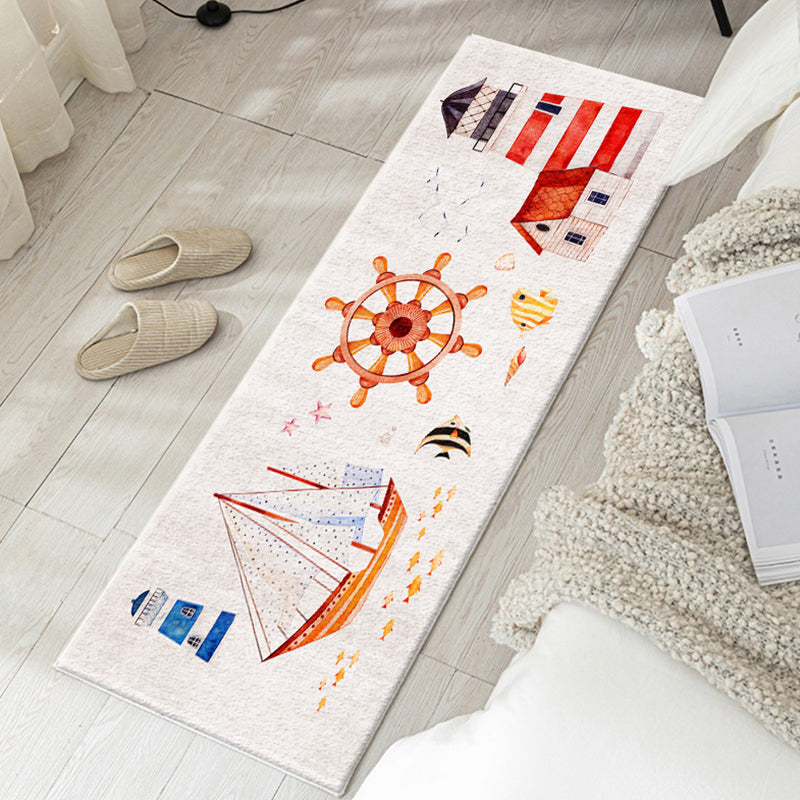 Simplicity Kids Room Rug Multicolor Cartoon Pattern Rug Blended Anti-Slip Machine Washable Area Carpet Light Pink Clearhalo 'Area Rug' 'Rug' 2213984