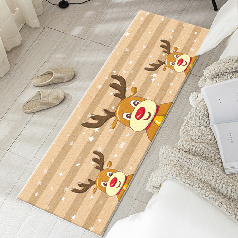 Simplicity Kids Room Rug Multicolor Cartoon Pattern Rug Blended Anti-Slip Machine Washable Area Carpet Brown Clearhalo 'Area Rug' 'Rug' 2213991