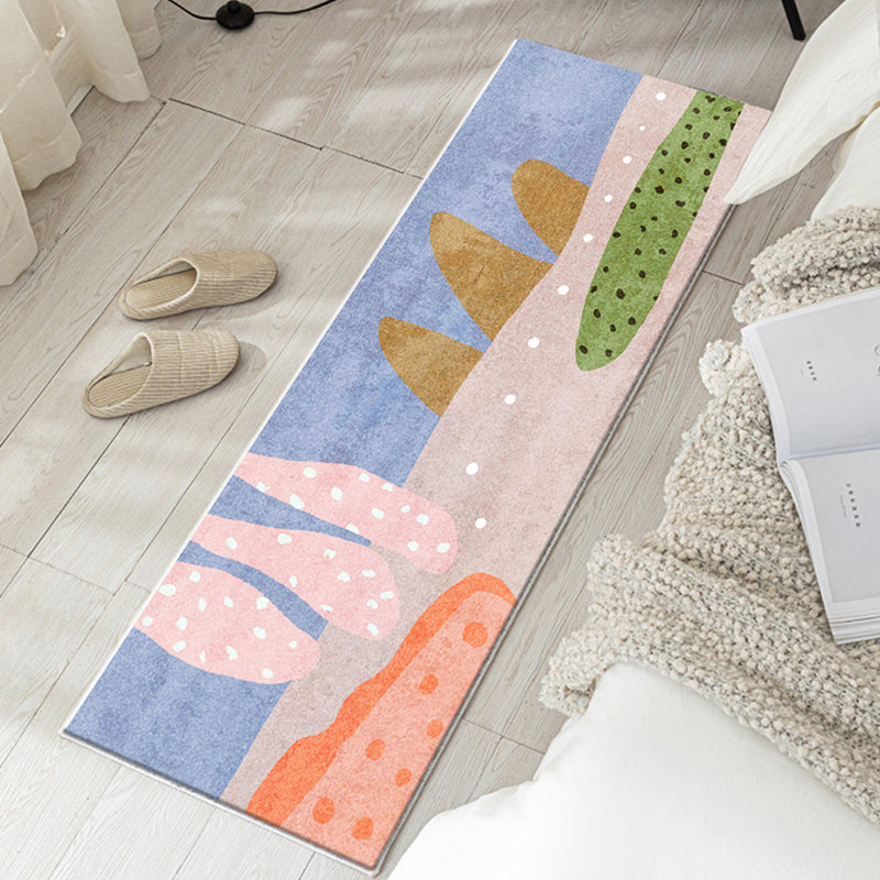Simplicity Kids Room Rug Multicolor Cartoon Pattern Rug Blended Anti-Slip Machine Washable Area Carpet Blue-Pink Clearhalo 'Area Rug' 'Rug' 2213992
