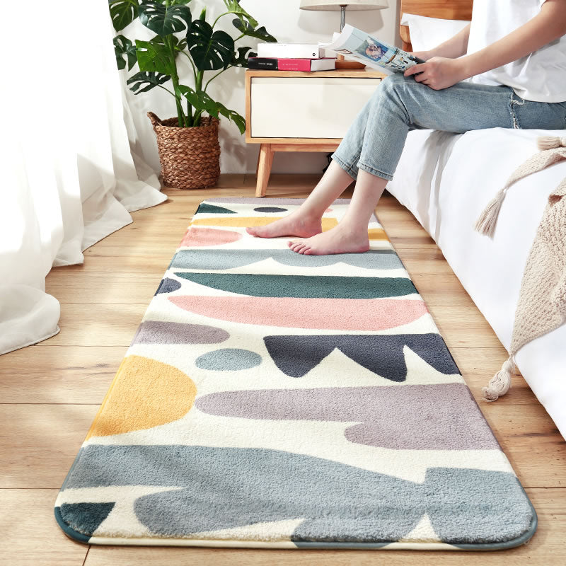 Multicolor Modern Carpet with Plant Pattern Non-slip Lambswool Rug for Room Azul Claro Clearhalo 'Alfombra' 'Hogar' 2214008_a936047b-43ab-4a0d-9f6c-05d85e331754