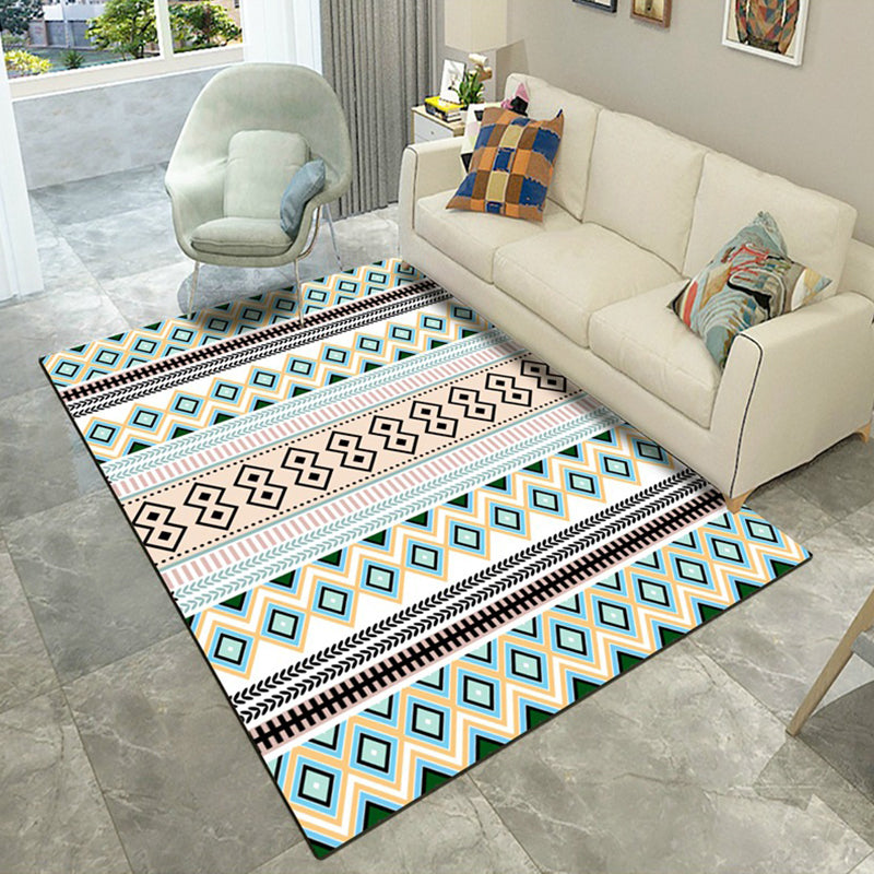 Americana Living Room Rug Multi Color Southwestern Print Carpet Polypropylene Anti-Slip Machine Washable Rug Blue-Pink Clearhalo 'Area Rug' 'Bohemian' 'Rugs' Rug' 2214252