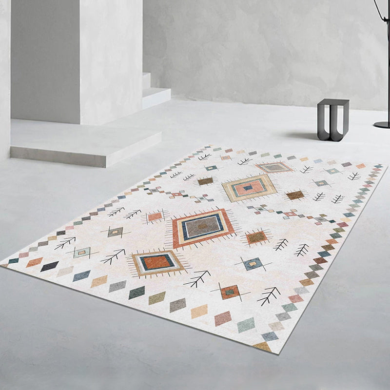 Simple Boho Rug Multi Color Geo Printed Area Rug Pet Friendly Washable Anti-Slip Backing Carpet for Room Brown Clearhalo 'Area Rug' 'Bohemian' 'Rugs' Rug' 2214438