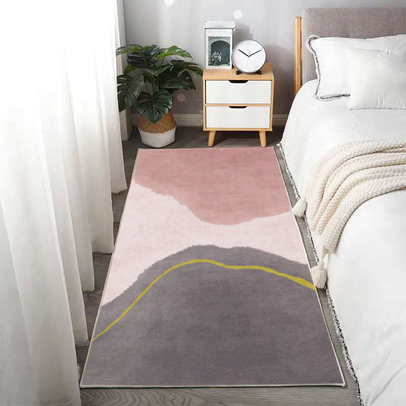 Relaxing Abstract Printed Rug Multi-Colored Lamb Wool Carpet Non-Slip Backing Pet Friendly Washable Rug for Room Gray-Pink Clearhalo 'Area Rug' 'Rug' 2214478