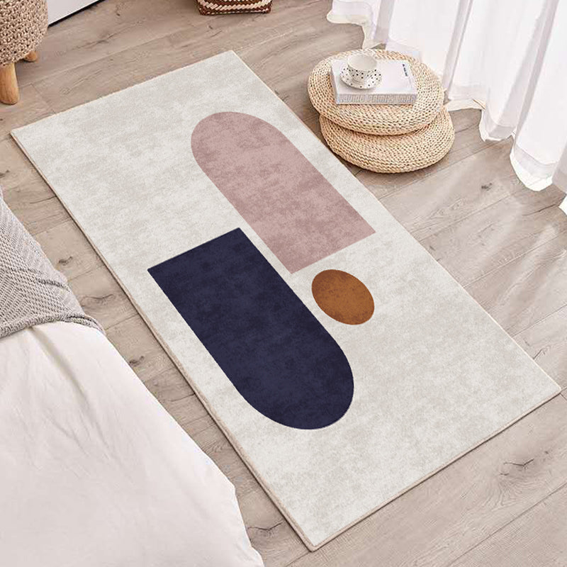 Relaxing Abstract Printed Rug Multi-Colored Lamb Wool Carpet Non-Slip Backing Pet Friendly Washable Rug for Room Grey Clearhalo 'Area Rug' 'Rug' 2214482