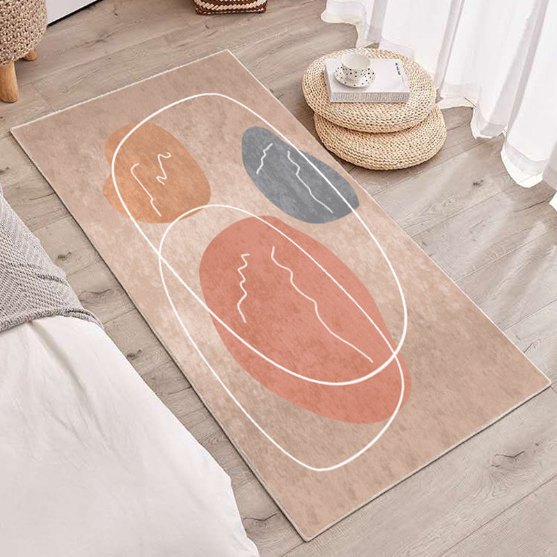 Relaxing Abstract Printed Rug Multi-Colored Lamb Wool Carpet Non-Slip Backing Pet Friendly Washable Rug for Room Brown Clearhalo 'Area Rug' 'Rug' 2214485
