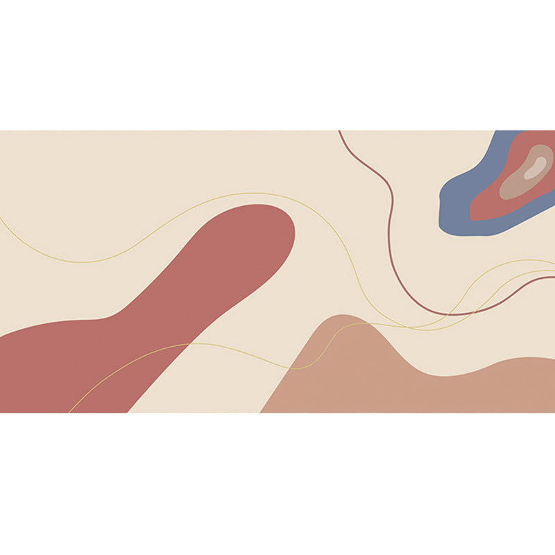 Modern Abstract Print Rug Multi Colored Polyster Area Carpet Anti-Slip Backing Machine Washable Rug for Bedroom Khaki Clearhalo 'Area Rug' 'Rug' 2214487