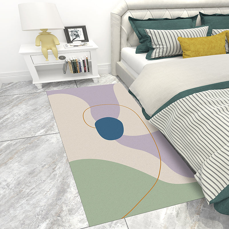 Modern Abstract Print Rug Multi Colored Polyster Area Carpet Anti-Slip Backing Machine Washable Rug for Bedroom Clearhalo 'Area Rug' 'Rug' 2214489