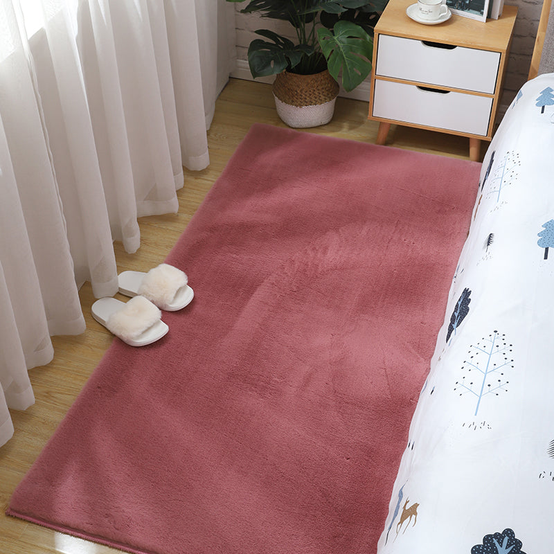 Simple Room Decoration Rug Multi Color Plain Area Rug Blended Pet Friendly Non-Slip Washable Carpet Nude Pink Clearhalo 'Area Rug' 'Casual' 'Rugs' Rug' 2214606