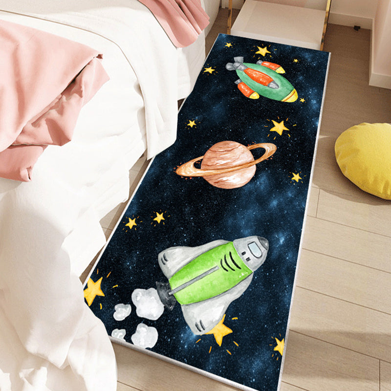 Cute Kids Room Rug Multi Color Fairy Tale Pattern Area Rug Polyster Non-Slip Washable Pet Friendly Carpet Black Clearhalo 'Area Rug' 'Rug' 2214772