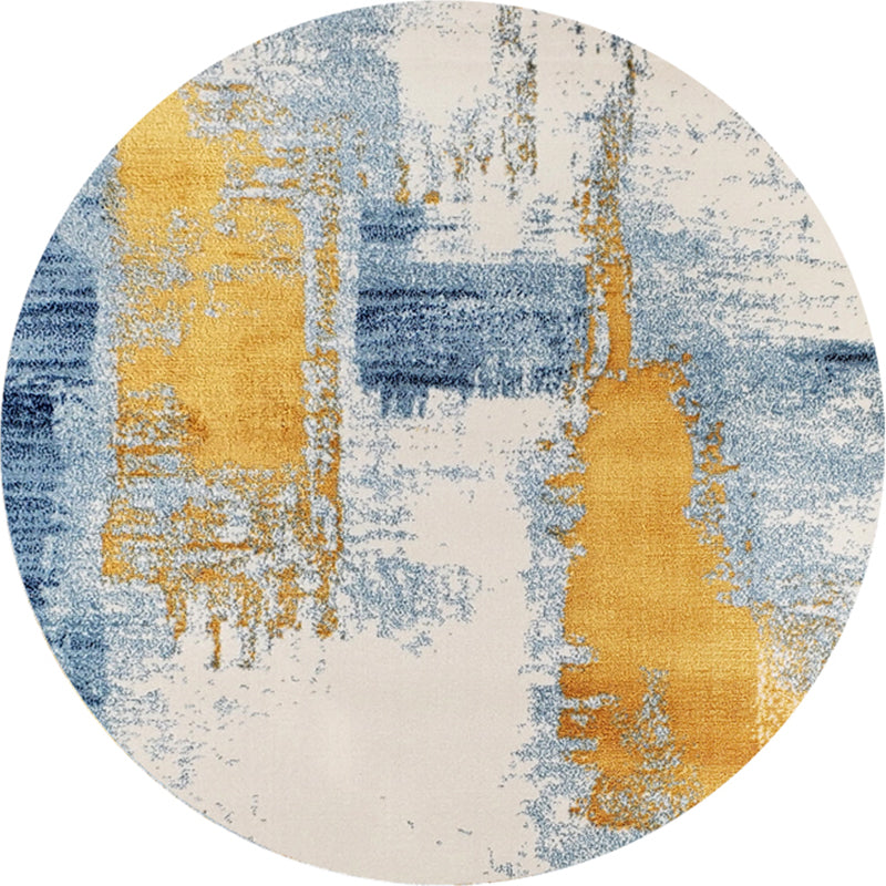 Cyberpunk Bedroom Rug Multi Color Abstract Pattern Area Carpet Polypropylene Pet Friendly Non-Slip Rug Blue-White Clearhalo 'Area Rug' 'Rug' 2214852