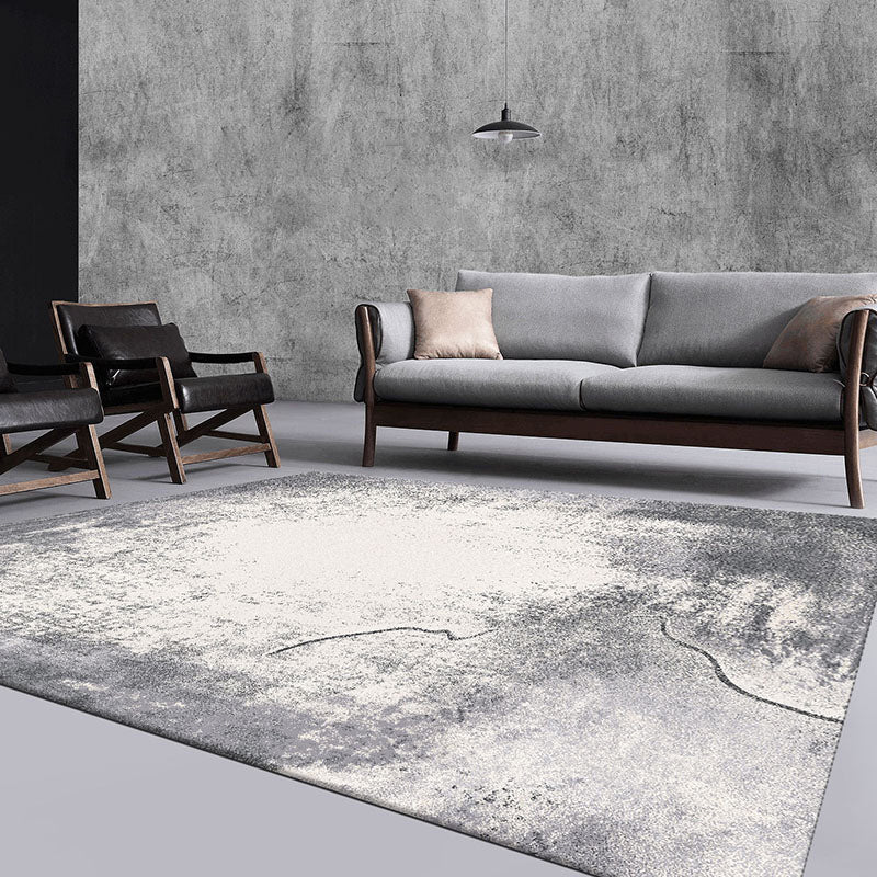 Chinese Home Decoration Rug Multi Color Polyster Area Carpet Pet Friendly Washable Stain-Resistant Rug Gray-White Clearhalo 'Area Rug' 'Rug' 2214889