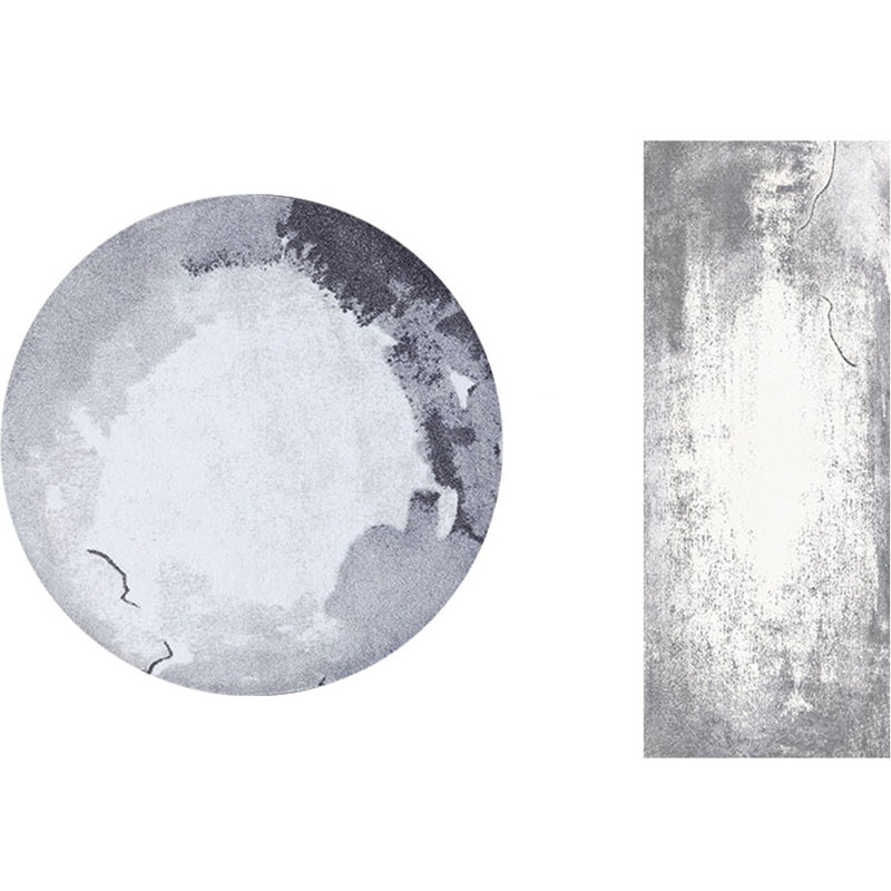 Multi Colored Abstract Printed Rug Polypropylene Cyberpunk Area Rug Pet Friendly Easy Care Carpet for Living Room Pewter Clearhalo 'Area Rug' 'Rug' 2214913