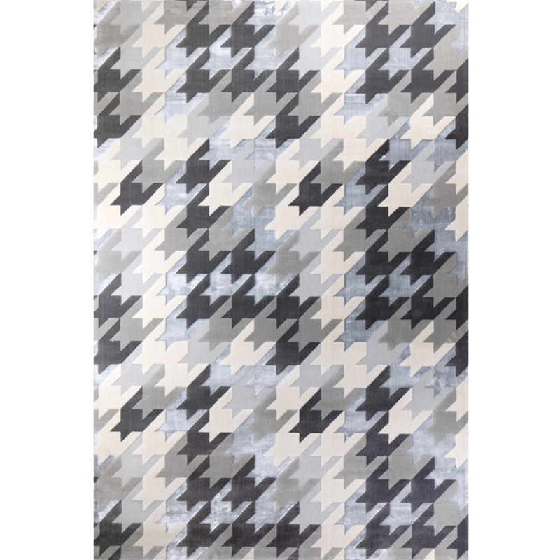 Multi-Colored Abstract Rug Cotton Blend Steampunk Area Carpet Anti-Slip Backing Washable Rug for Living Room Black-Blue Clearhalo 'Area Rug' 'Rug' 2214985