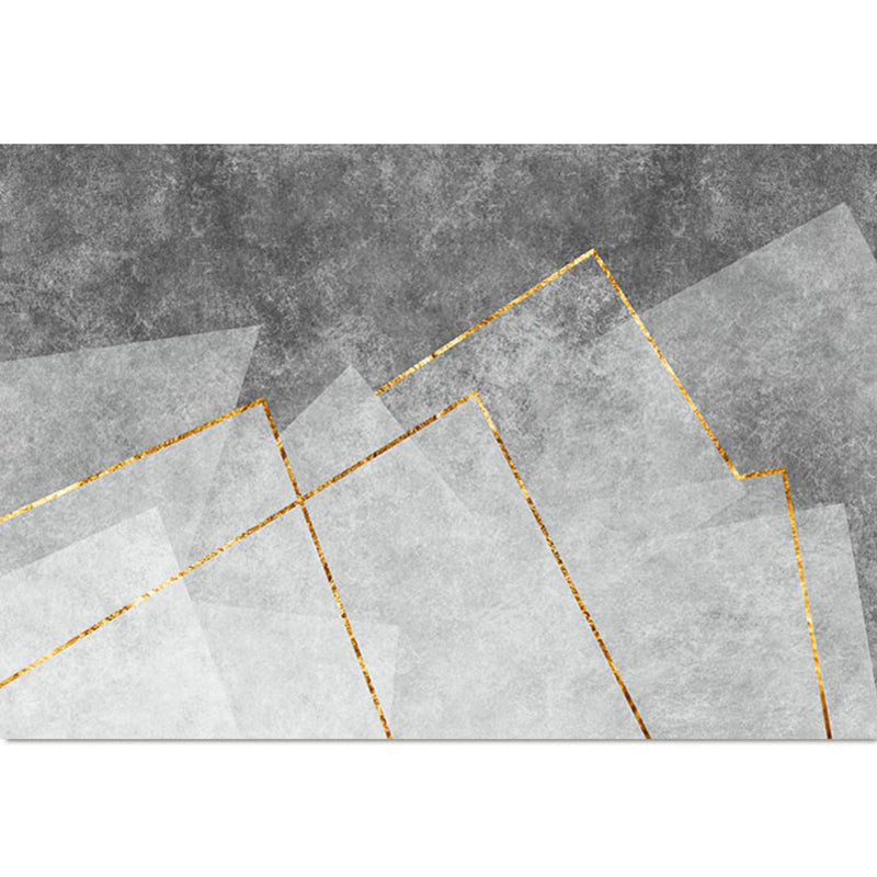 Cyberpunk Living Room Rug Multi Color Abstract Printed Carpet Cotton Blend Non-Slip Backing Machine Washable Rug Gray-Gold Clearhalo 'Area Rug' 'Rug' 2215039