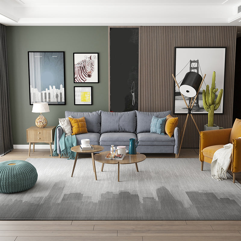 Contemporary Abstract Rug Multi Colored Cotton Blend Carpet Anti-Slip Backing Easy Care Washable Rug for Home Clearhalo 'Area Rug' 'Rug' 2215121