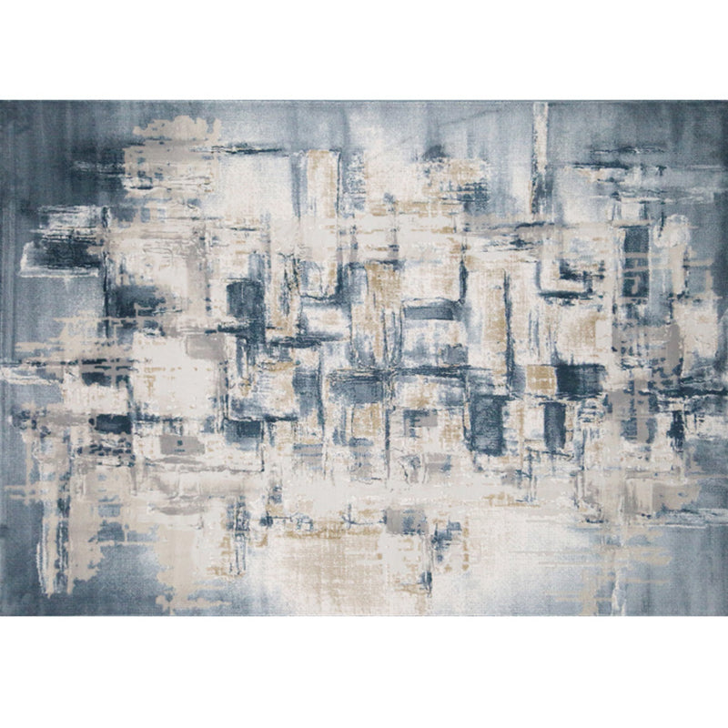 Luxury Living Room Rug Multi Colored Abstract Printed Area Carpet Synthetics Non-Slip Backing Stain-Resistant Rug Blue-Brown Clearhalo 'Area Rug' 'Rug' 2215178