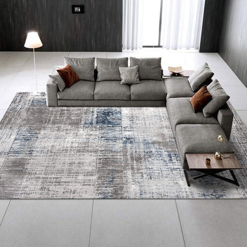 Multi Color Modern Rug Cotton Blend Abstract Print Carpet Non-Slip Backing Machine Washable Indoor Rug for Home Blue Clearhalo 'Area Rug' 'Rug' 2215213