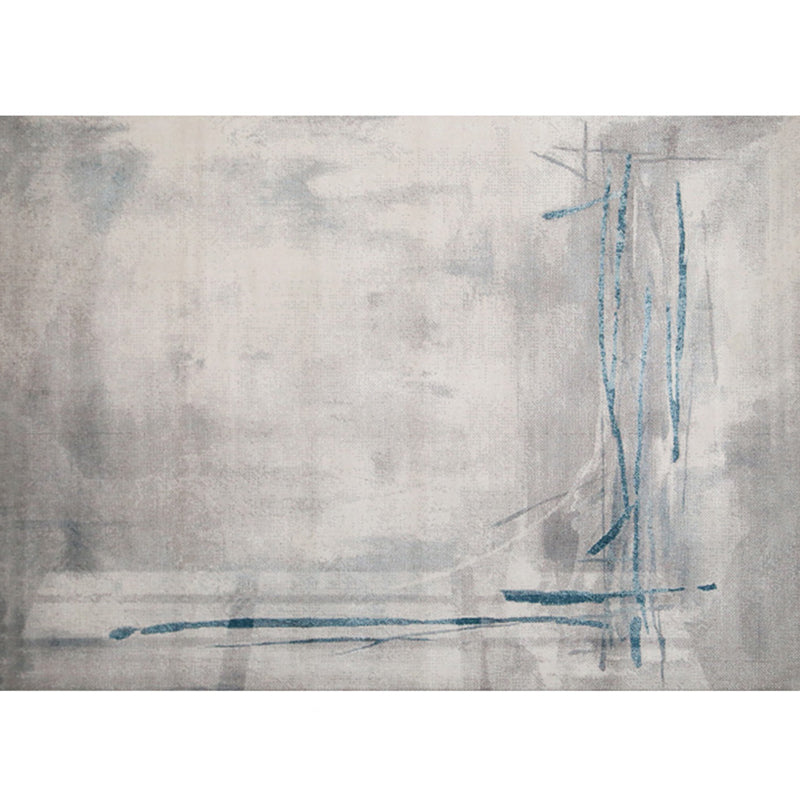 Modern Abstract Printed Rug Multi Color Polyster Carpet Non-Slip Backing Stain-Resistant Rug for Living Room Gray-Blue Clearhalo 'Area Rug' 'Rug' 2215256