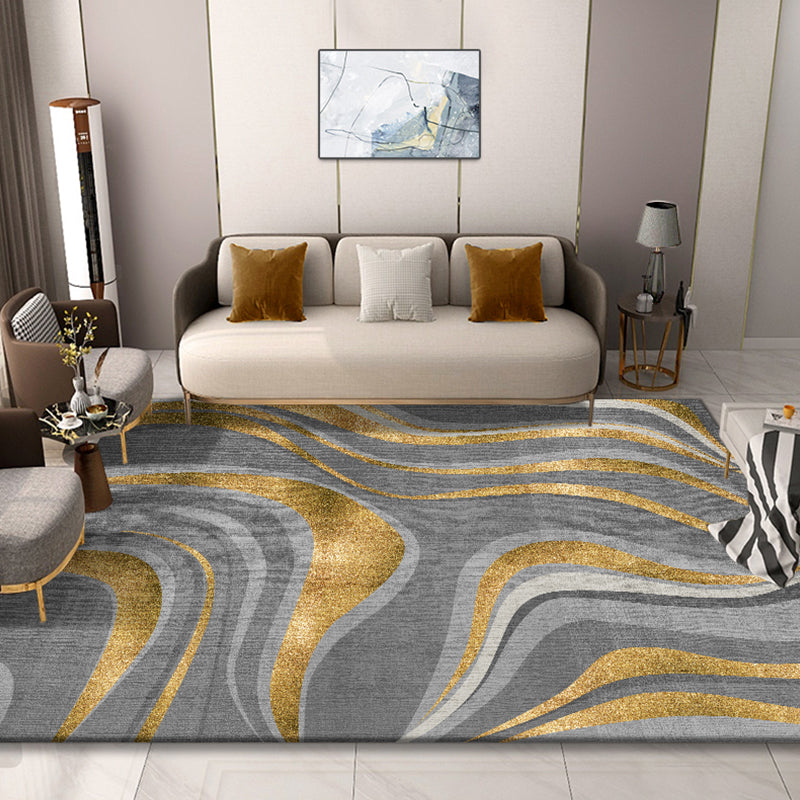 Classic Abstract Rug Multi Color Steampunk Area Carpet Cotton Blend Anti-Slip Backing Easy Care Rug for Living Room Dark Gray-White Clearhalo 'Area Rug' 'Rug' 2215339