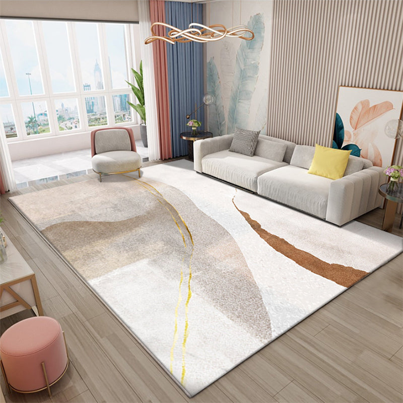 Classic Abstract Rug Multi Color Steampunk Area Carpet Cotton Blend Anti-Slip Backing Easy Care Rug for Living Room Brown Clearhalo 'Area Rug' 'Rug' 2215350