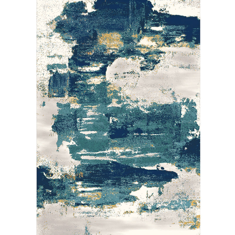 Creative Abstract Pattern Rug Multicolor Cotton Blend Area Carpet Non-Slip Machine Washable Indoor Rug for Decoration Aqua Clearhalo 'Area Rug' 'Rug' 2215361