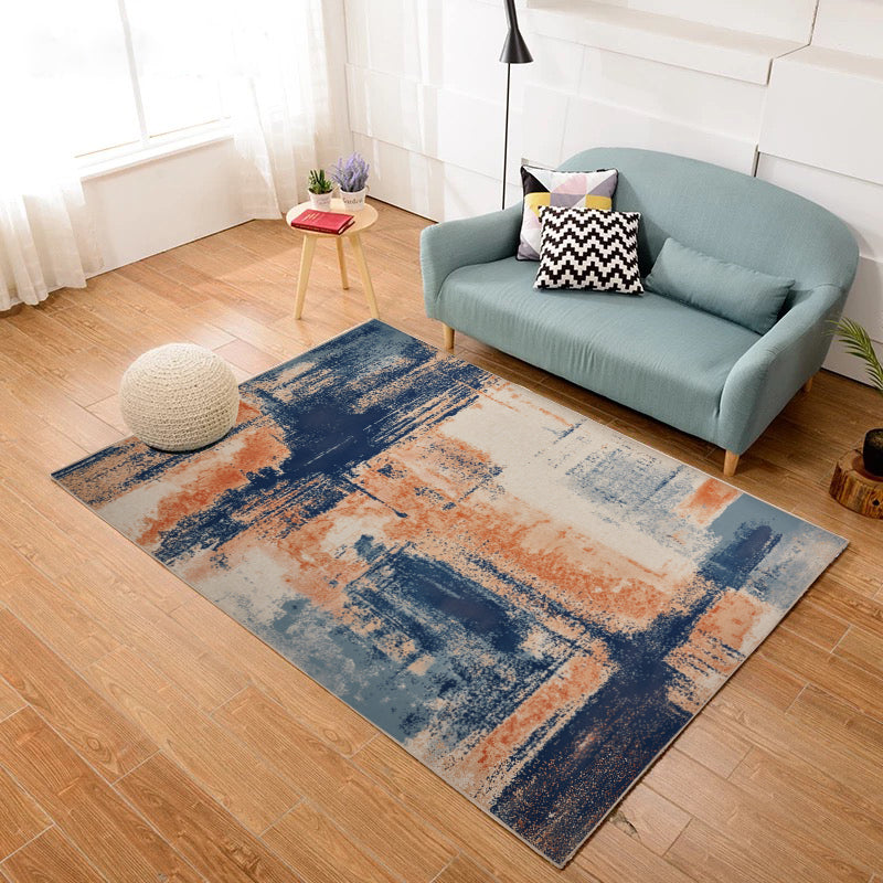 Creative Abstract Pattern Rug Multicolor Cotton Blend Area Carpet Non-Slip Machine Washable Indoor Rug for Decoration Yellow-Red Clearhalo 'Area Rug' 'Rug' 2215362