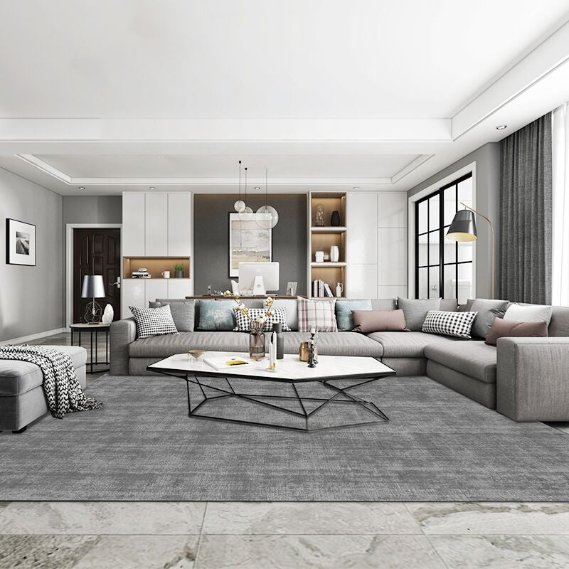 Luxe Home Decoration Rug Multi Color Solid Color Carpet Cotton Blend Non-Slip Backing Washable Rug Clearhalo 'Area Rug' 'Rug' 2215597