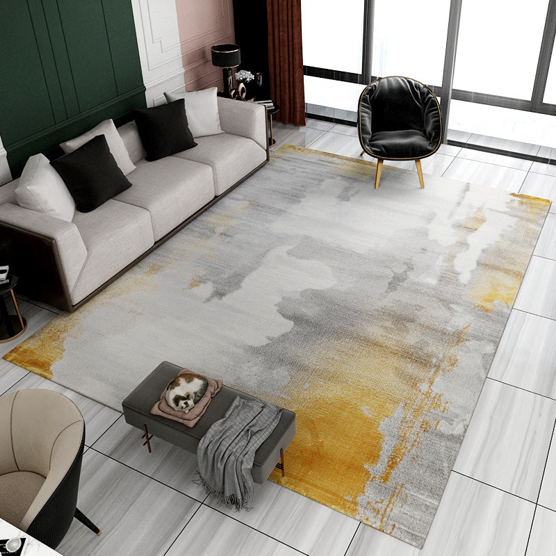 Contemporary Parlor Rug Multi Color Abstract Printed Carpet Cotton Blend Non-Slip Backing Washable Indoor Rug Light Gray Clearhalo 'Area Rug' 'Rug' 2215637