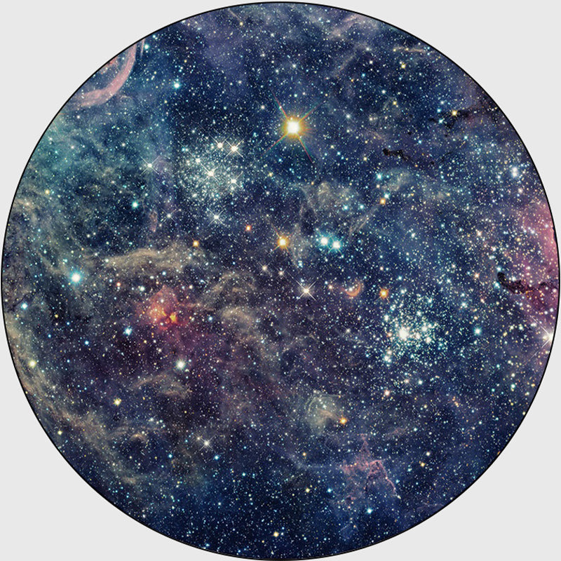 Nordic Living Room Rug Multi Colored 3D Space Print Carpet Synthetics Anti-Slip Backing Stain-Resistant Rug Dark Blue Clearhalo 'Area Rug' 'Rug' 2215786