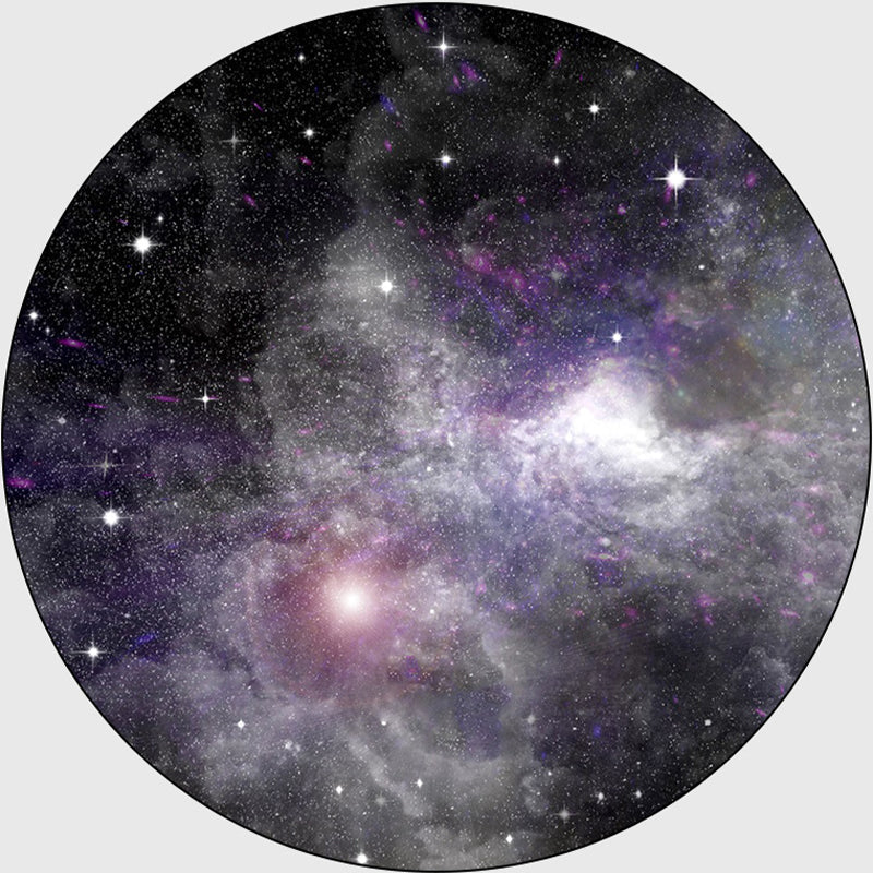 Nordic Living Room Rug Multi Colored 3D Space Print Carpet Synthetics Anti-Slip Backing Stain-Resistant Rug Purple-Black Clearhalo 'Area Rug' 'Rug' 2215787