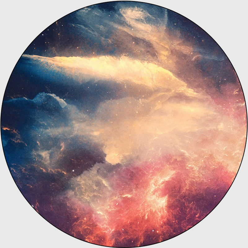 Nordic Living Room Rug Multi Colored 3D Space Print Carpet Synthetics Anti-Slip Backing Stain-Resistant Rug Yellow-Red Clearhalo 'Area Rug' 'Rug' 2215788