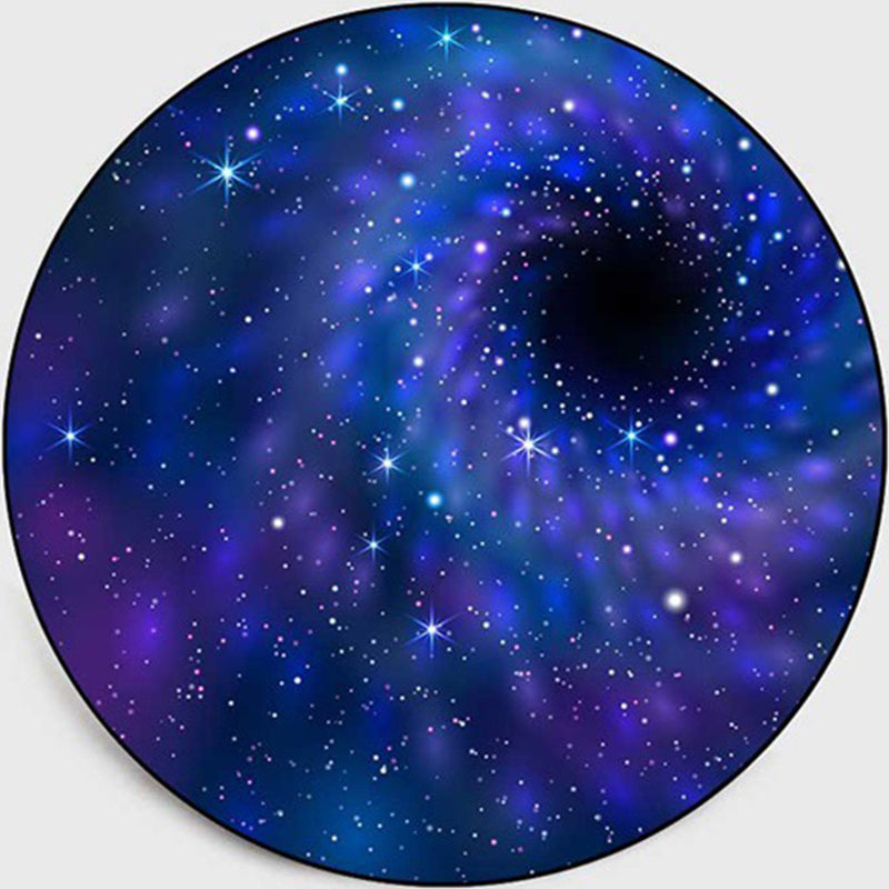Multi-Color Childrens Room Rug Contemporary Space 3D Printed Area Rug Polyster Non-Slip Washable Carpet Dark Blue Clearhalo 'Area Rug' 'Rug' 2215809