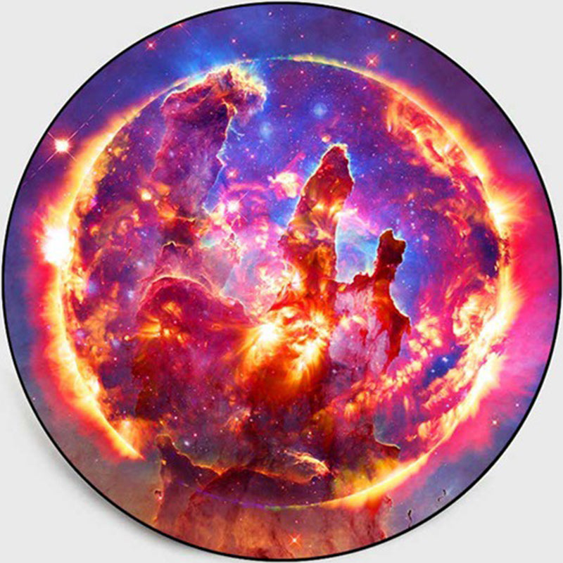 Multi-Color Childrens Room Rug Contemporary Space 3D Printed Area Rug Polyster Non-Slip Washable Carpet Blue-Orange Clearhalo 'Area Rug' 'Rug' 2215810