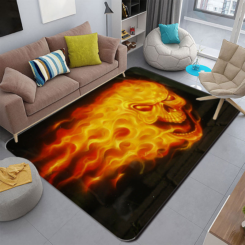 Funky Living Room Rug Multi-Colored Cartoon 3D Print Carpet Synthetics Anti-Slip Backing Stain-Resistant Rug Yellow-Red Clearhalo 'Area Rug' 'Rug' 2215867