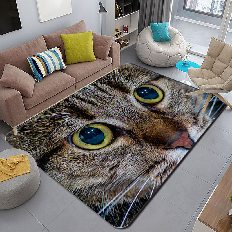 Funky Living Room Rug Multi-Colored Cartoon 3D Print Carpet Synthetics Anti-Slip Backing Stain-Resistant Rug Brown Clearhalo 'Area Rug' 'Rug' 2215868