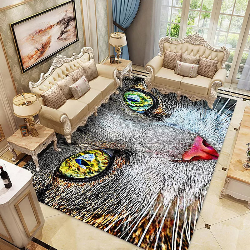 Multi-Colored Kids Room Rug Unique 3D Animal Area Rug Polyster Pet Friendly Non-Slip Washable Carpet Clearhalo 'Area Rug' 'Rug' 2215881