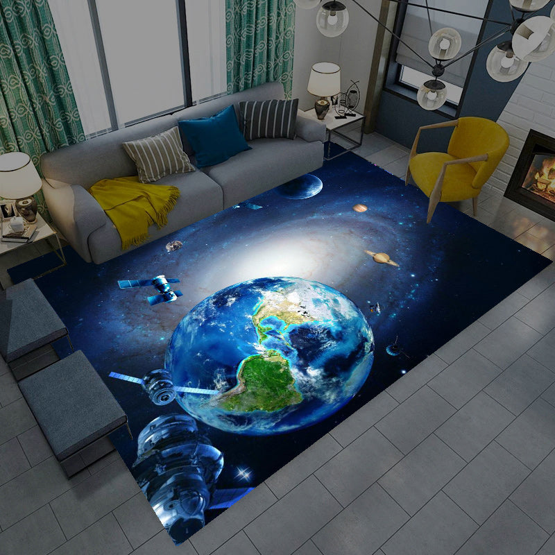Multicolor Novelty Rug Synthetics Starry Sky Area Rug Anti-Slip Backing Pet Friendly Carpet for Living Room Gray Blue Clearhalo 'Area Rug' 'Rug' 2216016